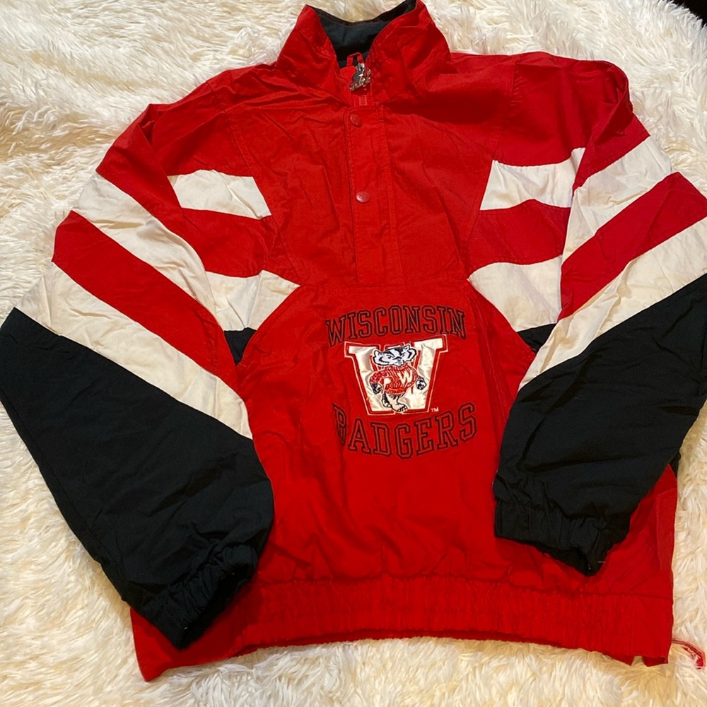 Vintage 90s Wisconsin Badgers Starter Jacket Original Trademark Club Color XL